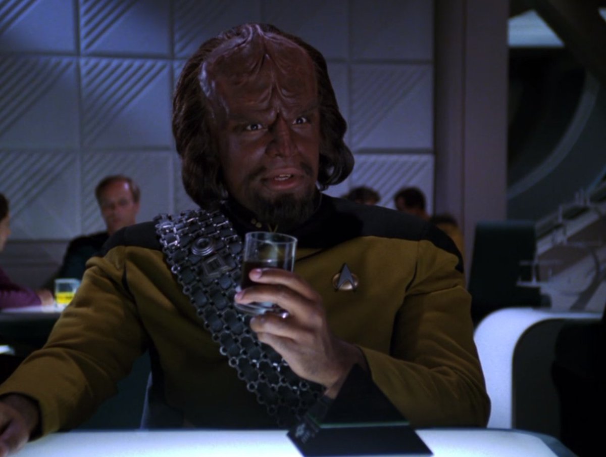 Yesterday's Enterprise remains one of the finest episodes of Star Trek ever filmed. Also, in it, Worf tells Guinan that prune juice is "a warrior's drink."