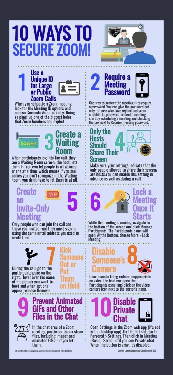 To Zoom or not to Zoom? 

Firstly, know your why. 
Consider whether you could use screencastify to pre-record yourself ‘live’ as an alternative. 

If you choose to Zoom- there can be lots to consider, security being one of them. Here are some tips to secure Zoom:

#edtech #edchat