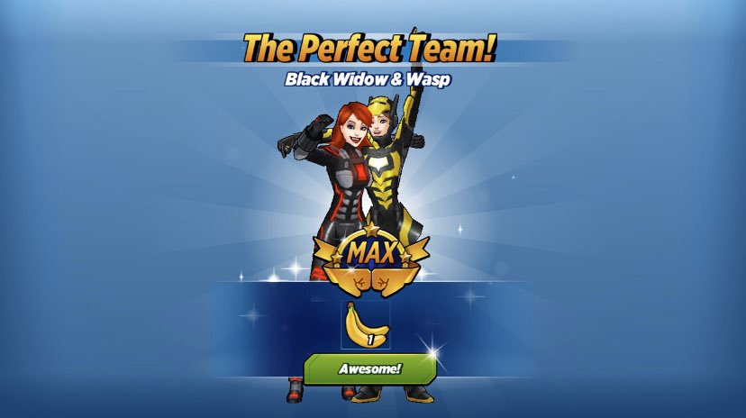 Ooo! So a late addition to the game around the Halloween event was you being able to max out friendships between heroes to increase their bond and fight abilities. This is Nat and Janet’s victory screen at full friendship