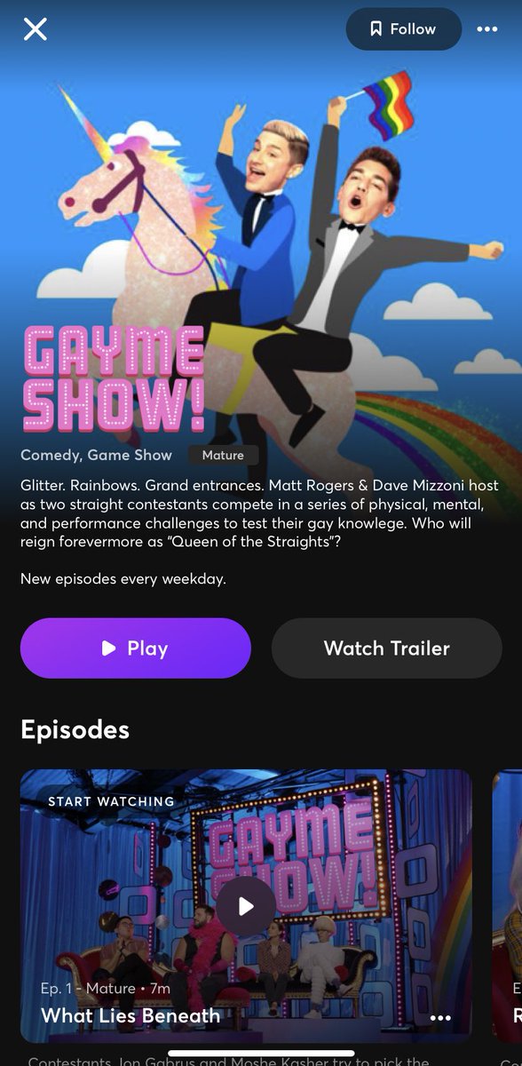 “Gayme Show” is one of my personal favourites of the  #Quibi   launch titles. It’s unique, funny and deserves a full half hour.