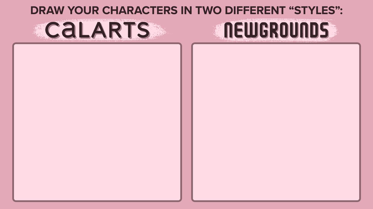 the whole calarts vs newgrounds thing is stupid so i made a template so you can draw your characters in both