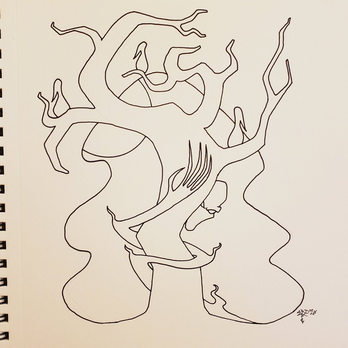Deadling3's tweet photo. Need to erase pencil still. But done with the initial lining of this. Coloring in the future will prob be digital.
#artistonlockdown #staysafe #ArtistOnTwitter #dailyart #illustration #horror https://t.co/I27k9uh8rJ