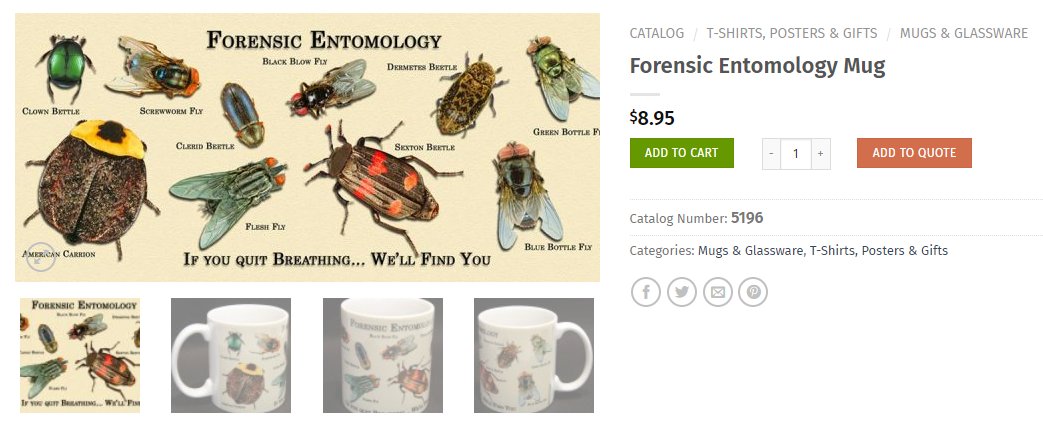 turns out i could just go to a biology-equipment store to make an effective wishlist for myself, which in retrospect makes sense but "forensic entomology mug" is such a weirdly specific thing that i didnt realise until right this moment that i desperately needed, yknow