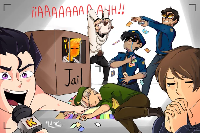 #Karmaland4 #KarmalandFanart #Luzu #rubius #Vegetta777 #Auronplay #Fargan #alexby11 #willyrex No sé si alguien más haya hecho un dibujo de esto, pero me hizo mucha gracia cuando vi la plantilla xD Y pensaba hacerlo simple pero al final me agarró la inspiración (?? 