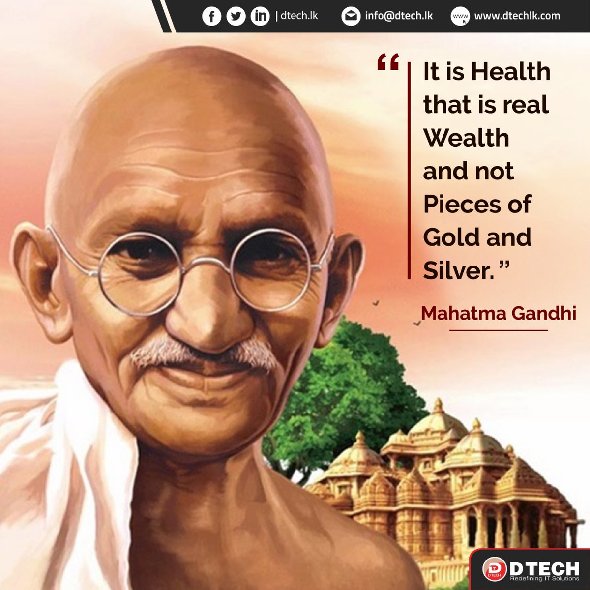 DTechsl's tweet photo. Stay Indoors| Care your Self | Learn New | Be Productive
#DTech #DsiSamsonGroup #Mondaylines #Mondaymotivation #MahathmaGandhi #Health #Wealth #WFH #staysafe #stayhome #outbreakscantbreakus #togetherwecan https://t.co/vMuIF6NcqC