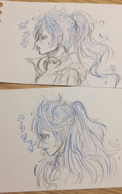 超雑なラクガキだけど髪を結んだイデア 