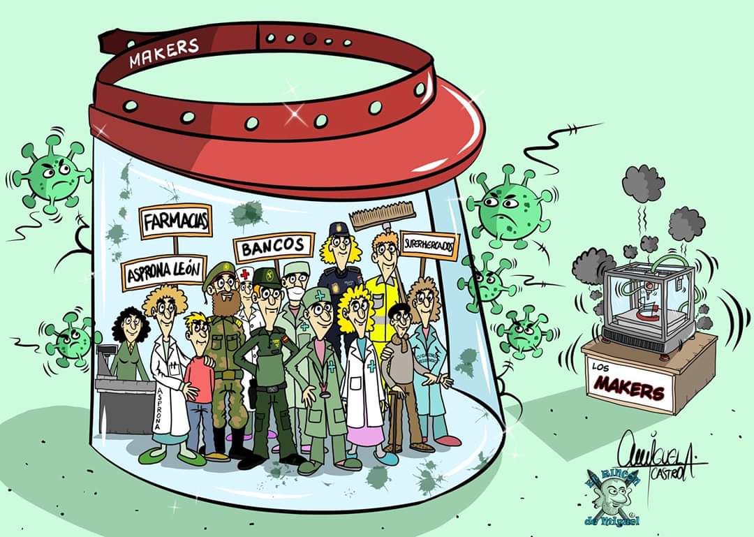 ElRincondMiguel's tweet image. Con las impresoras 3D a toda máquina, los MAKERS de Zamora, Benavente y León, siguen surtiendo a los sectores más necesitados, de las necesarias pantallas de protección para poder seguir luchando contra el coronavirus.
Un gran aplauso por ellos!
#coronavirus
#quedateeencasa