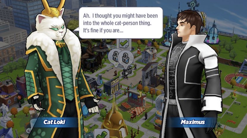 Deleted the first tweet because I mistook the first rank outfit for Black Bolt’s; here’s MAXIMUS accidentally proposing marriage to Loki and Loki mistaking Maximus for a furry