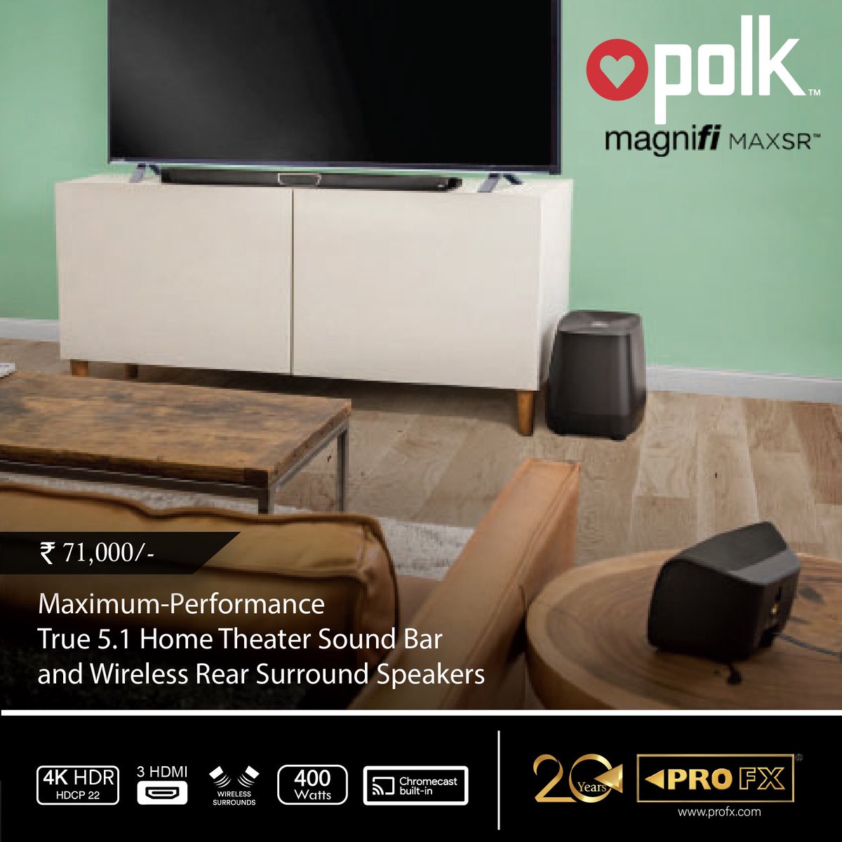 profx_hifi's tweet photo. MagniFi MAX SR
Maximum-Performance True 5.1 Home Theatre Sound Bar and Wireless Rear Surround Sound System
#polkaudio #soundbar #hometheatre #polkmagnifimaxsr #wirelesssurrounds #chromecastbuiltin #profx https://t.co/Bf5ZUKKoDb