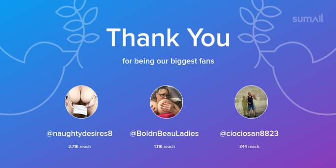 Our biggest fans this week: naughtydesires8, BoldnBeauLadies, ciociosan8823. Thank you! via https://t<a href="/tag/adultwork"class="tags"><span>#adultwork</span></a>