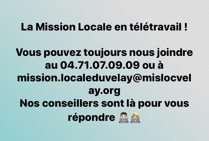#télétravail #coronavirus #Covid_19 #confinement #missionlocale