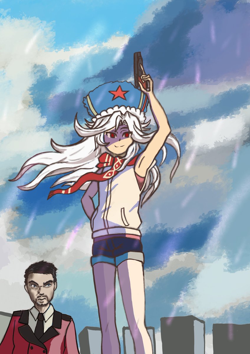 THE_SUPERWEIRDO's tweet photo. Day 5 of #APRIL_LEWDS (Catchy name; misleading content)
This time it's a shitpost fanart crossover fanart of #GirlsFrontline and #WeatheringWithYou :
"Weathering with Makarov(s)"
The Makarov gun in the movie was my favorite character.... https://t.co/5EEYJrpnGO
