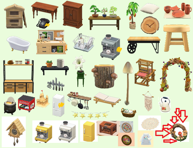 SummerHeroes☁️ on X: hey i made a wishlist of furniture i really want in  animal crossing, i have a pretty decently built up catalog otherwise so im  down to trade/craft/pay in exchange (