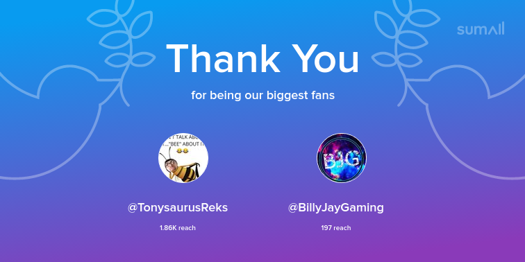 FireRockGaming's tweet photo. Our biggest fans this week: TonysaurusReks, BillyJayGaming. Thank you! via https://t.co/JfKmtWazk1 https://t.co/LEth0gERQg