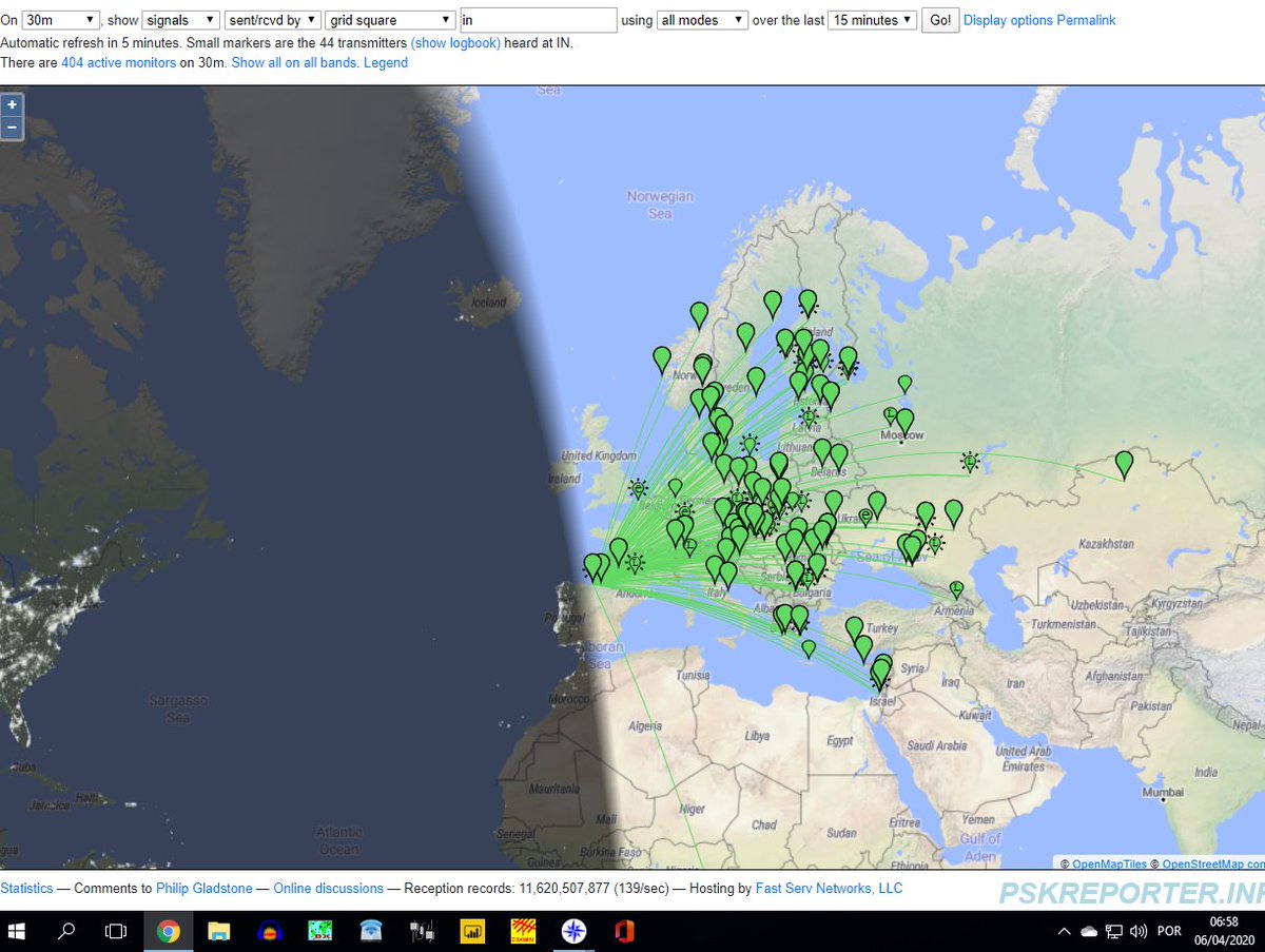 at 06:58 EA1A almost in sunrise still only hreports east path propagation