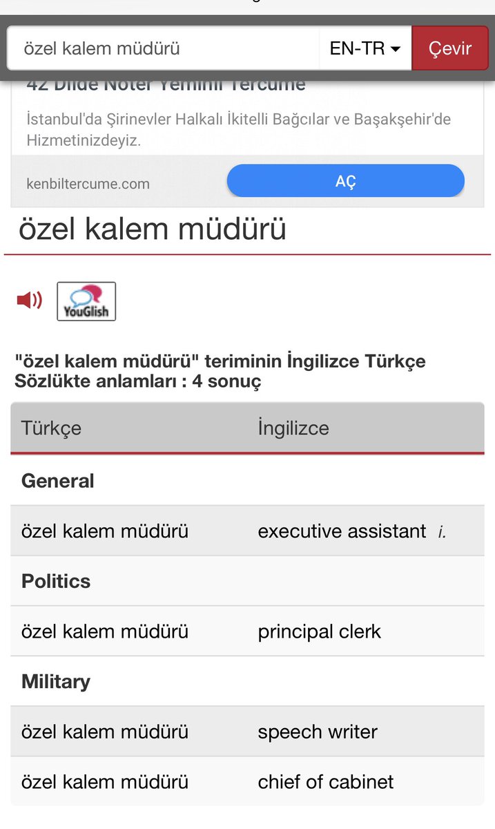duckporta's tweet photo. @GMunzam Muhtemelen Tureng’e bakılmış. Aslında “executive assistant” kullanılması lazımdı ama o da “chief of cabinet” gibi havalı değil şimdi :D https://t.co/7cD831ORmC