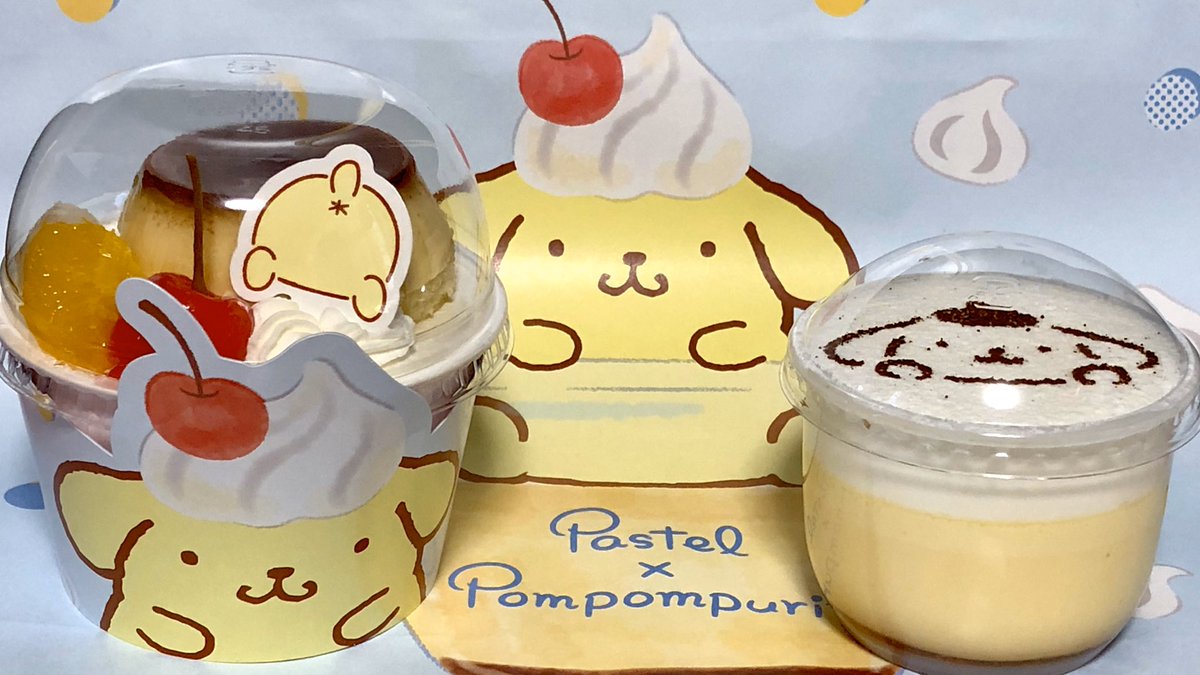 Today Desert パステル ポムポムプリンのア ラ モード 500 401 おっと失礼 なめらか プリン でお馴染みの パステル さんと4月16日にお誕生日を迎える ポムポムプリン のコラボ プリンの下はスポンジ ホイップでシロップ漬けの洋梨