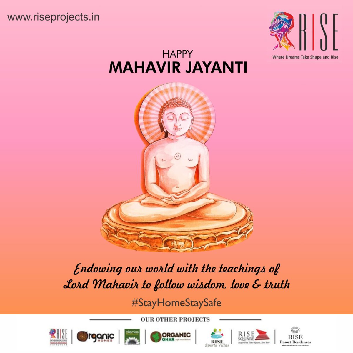 Rise_Group_'s tweet photo. May #LordMahavira bless us with compassion and kindness in these difficult times. #HappyMahavirJayanti

#MahavirJayanti #महावीर_जयंती #Stayhomestaysafe #IndiaFightsCorona #RiseProjects #RiseGroup #RealEstate https://t.co/nqimYrCCnB
