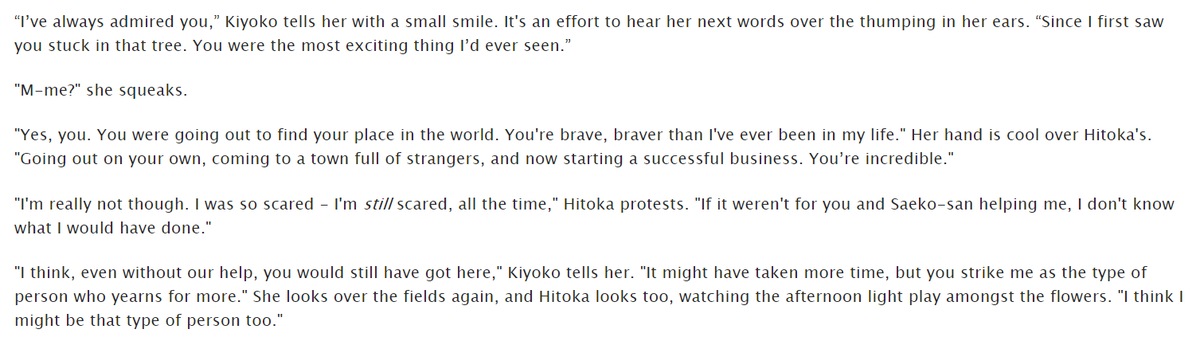 a comfort fic> “a charmed life (could be so much more)” by nautilics> haikyuu!!, kiyoko/yachi> 8.3k, g, kiki& #39;s delivery service au https://archiveofourown.org/works/548...