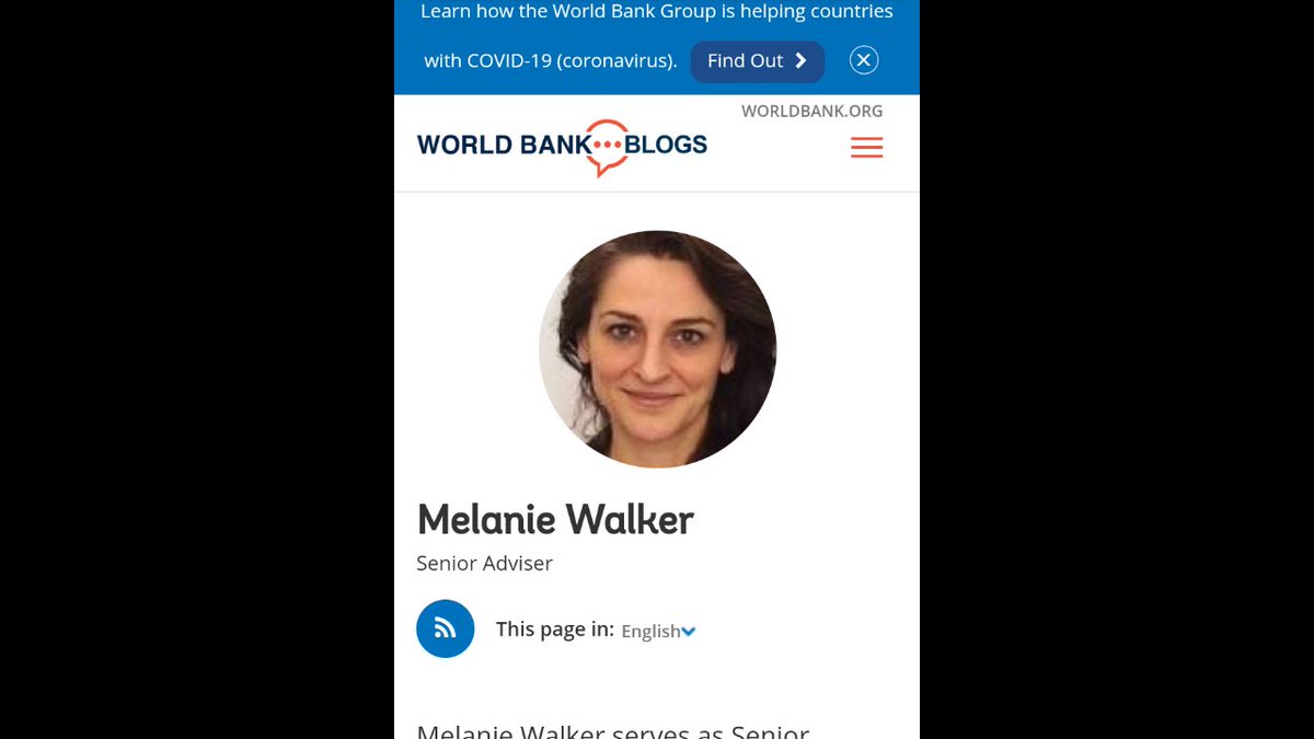 Melanie Walker definitely gets around...  World Bank