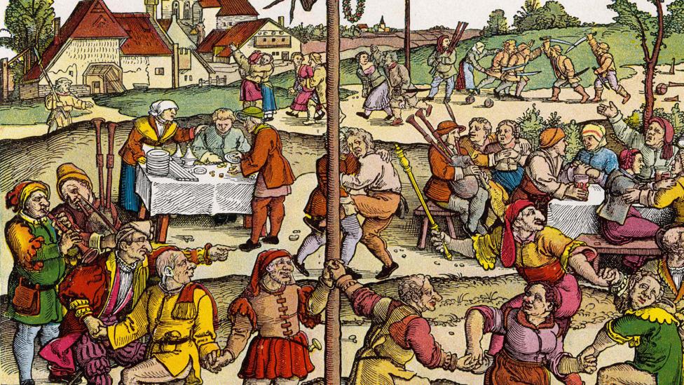[THREAD]1/12In the summer of 1518 somewhere in Strasbourg, Alsace (in modern France), a certain Frau Troffea broke into an impassioned, spontaneous dance that would last days and kick-start what came to be known as the Dancing Plague of 1518.