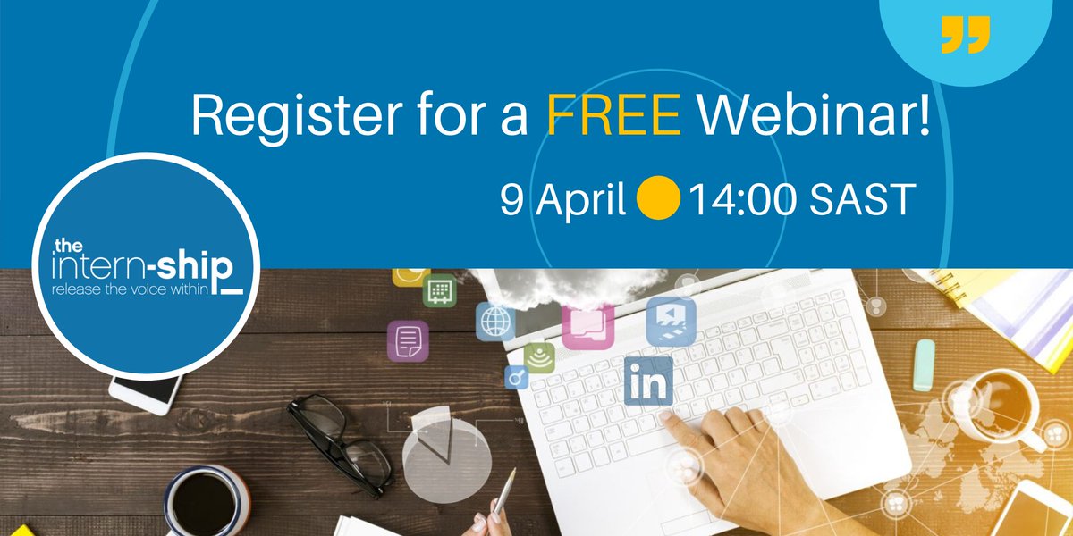 Tune into this FREE webinar on 9 April, hosted by the  <a href="/InternShipZA/">theIntern-ship</a>! You'll learn practical skills that you can use to communicate successfully "Using LinkedIn to remain effective in a difficult and ever-changing world". REGISTER NOW:  theintern-ship.webinarninja.com/live-webinars/…
#EmployeeAdvocacy