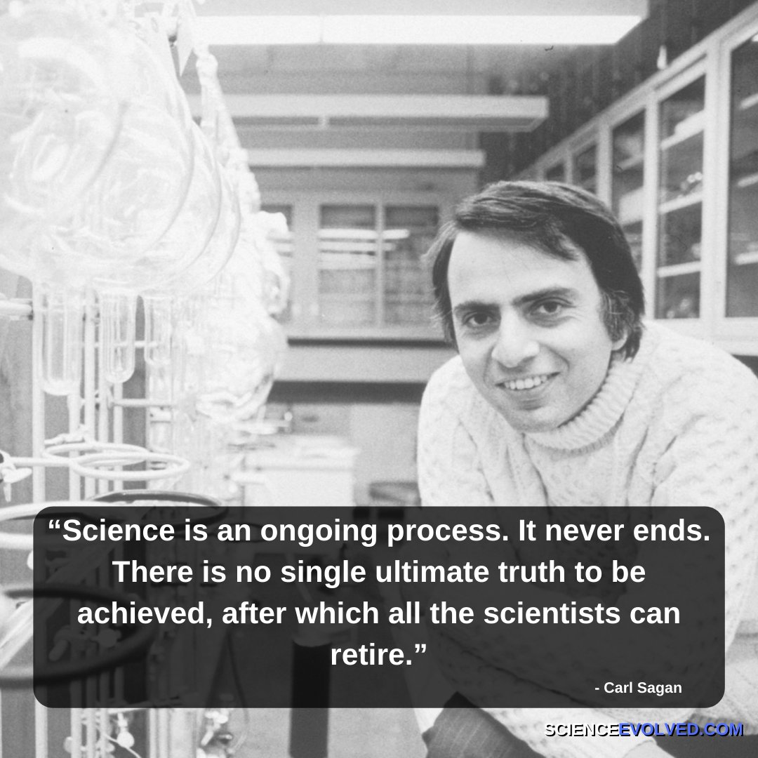 science_evolved's tweet photo. Science is an endless journey 🚀. An amazing quote from a true visionary 🔭.

#scienceevolved #science #quote #quotes #quoteoftheday #inspiration #wisdom #Cosmos #CarlSagan https://t.co/OywcMnmaMw