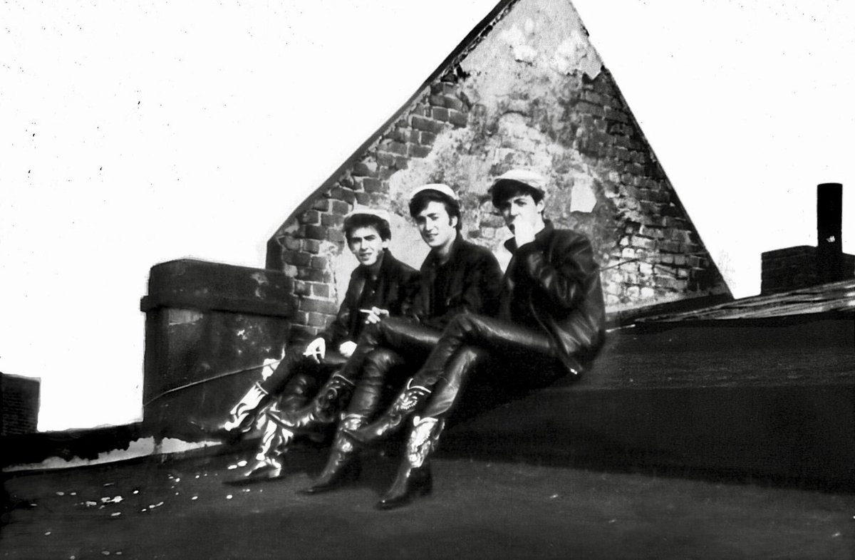 mikolato's tweet photo. Toppermost of the poppermost. On the roof of the Top Ten Club, Hamburg 1961 #TheBeatles #toppermostofthepoppermost #sixties #1960s #toptenclub #beatleshamburg #sixtiesmusic #rocknroll https://t.co/kZKkfYRiAs