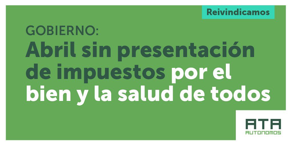 lorenzoamor_ata's tweet photo. No nos rendimos y seguimos pidiendo algo coherente que ya se ha acordado en 22 países europeos 
Mientras esté el estado de alarma y confinados en casa,sin trabajar ni vender ni facturar...
Hay que suspender la presentación de las obligaciones tributarias y los pagos de impuestos https://t.co/woohfRf4xS