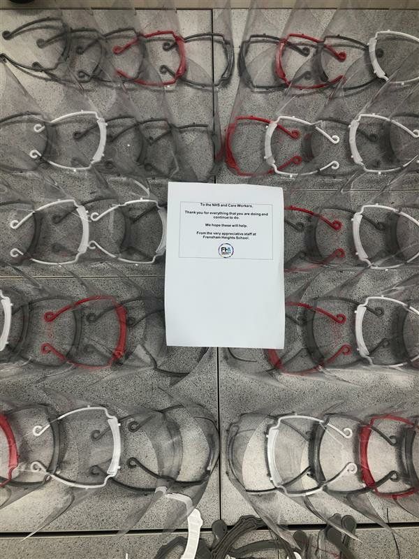 FrenshamHeights's tweet photo. Our amazing team manning the 3D printers have continued printing face shields over the weekend. A batch was ready yesterday to deliver to @RoyalSurrey and another batch should be ready to go out on Tuesday. @RSCHCharity #NHSThankYou #NHSheroes #frenshamfamily @HMC_Org https://t.co/ZYeRwTTdZU