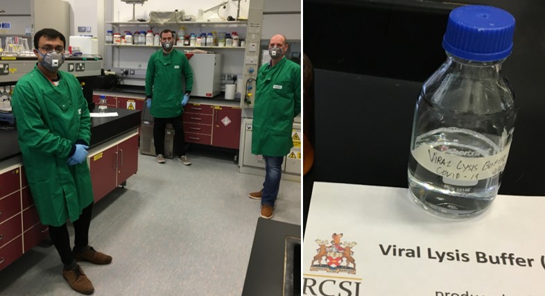 Well done to Donal, Steve, Sudipto, Emmet and Richard for sourcing the reagents and making the key lysis buffer for COVID-19 testing <a href="/RCSI_Irl/">RCSI</a>  @RCSIPharmBioMo  #test #StayAtHome