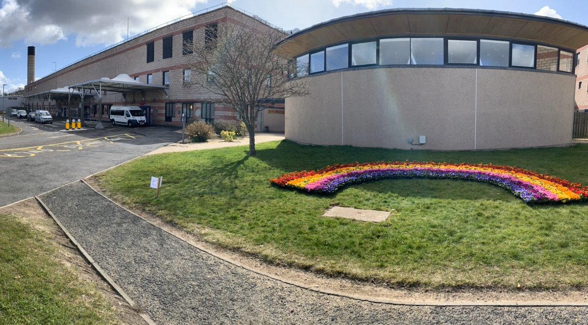 The front of the BGH is looking nice and colourful today. Thank you to Milestone Garden and Leisure for the generous donation of flowers that has made this beautiful rainbow to bring a smile to our staff.