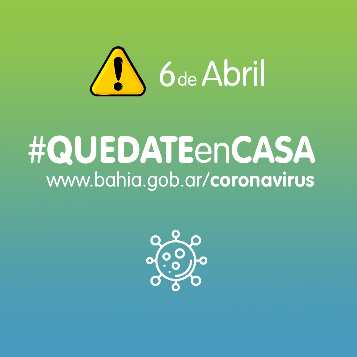 CORONAVIRUS⛔Día 18 del Aislamiento Social Preventivo y Obligatorio

⚠️11 casos confirmados en Bahía Blanca. 7 son personas de sexo masculino y 4 femenino.

⚠️34 casos descartados.

⚠️2 casos sospechosos en estudio. 

⚠️21 en aislamiento por ser considerados contactos estrechos.