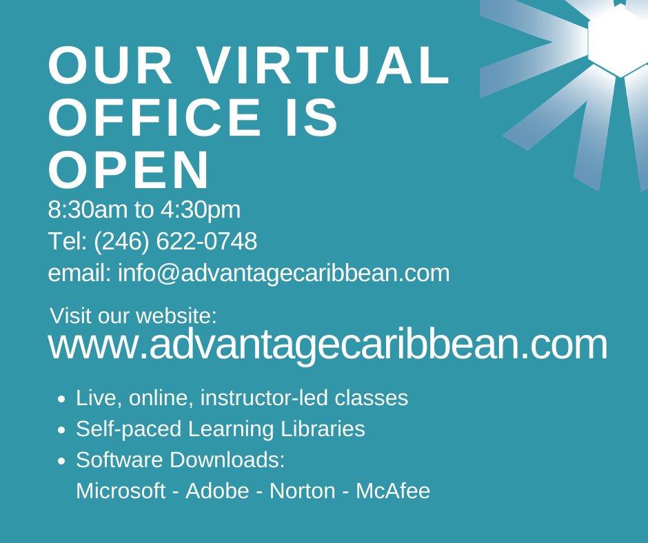 AdvantageCbn's tweet photo. Just to let you know that our "virtual doors" are open........
Visit us at: https://t.co/bx5BJawKIo

#stayathome #learnathome #flattenthecurve #classes #training #virtualclassroom #elearning #microsoft #adobe #mcafee #norton #softwaredownloads https://t.co/ZnRRICCN8A