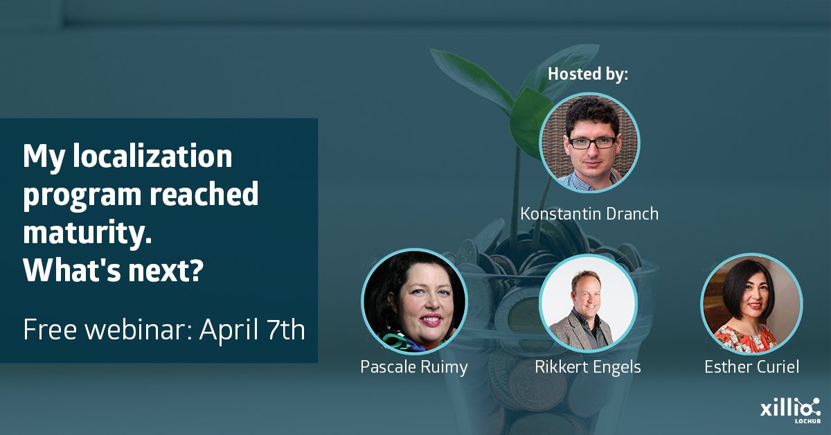 My localization program reached maturity. What's next?

Join localization industry researcher Konstantin Dranch and his panel on April 7th! 

Register here:hubs.ly/H0p2J9l0

Can't make it? Don't worry, register and we will send you the recording!