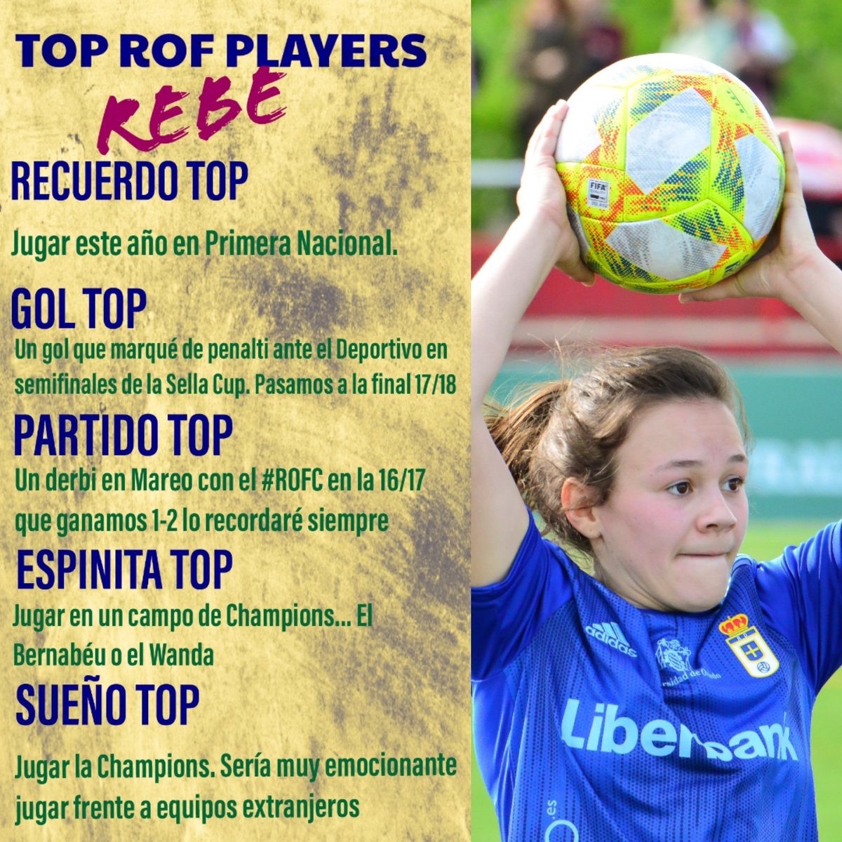 RealOviedoFem's tweet photo. El Top #ROF de Rebe
capitana del Filial.
🙌🙌
#ROFEnCasa | #StayHome
#ROFTop
#YoMeQuedoEnCasa https://t.co/aykY4MHUrs