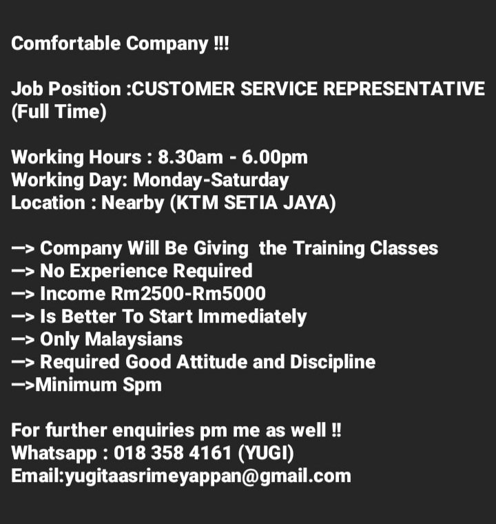 sri_yugi's tweet photo. @CKKMY18 JOB VACANCY ‼ https://t.co/RizAfTEaX6