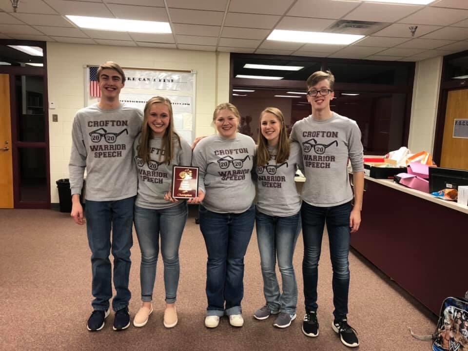OBrien_Teresa1's tweet photo. Dedication. Positivity. Creativity. These speech seniors are true leaders and will go on to do GREAT things! #NSAASeniorSalute #gocrofton @CroftonWarriors https://t.co/1IlKRLXNFI