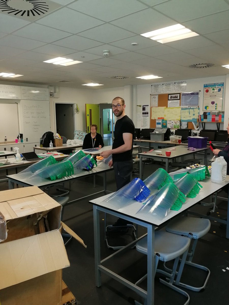 Very busy day at YBB making visors for the NHS.