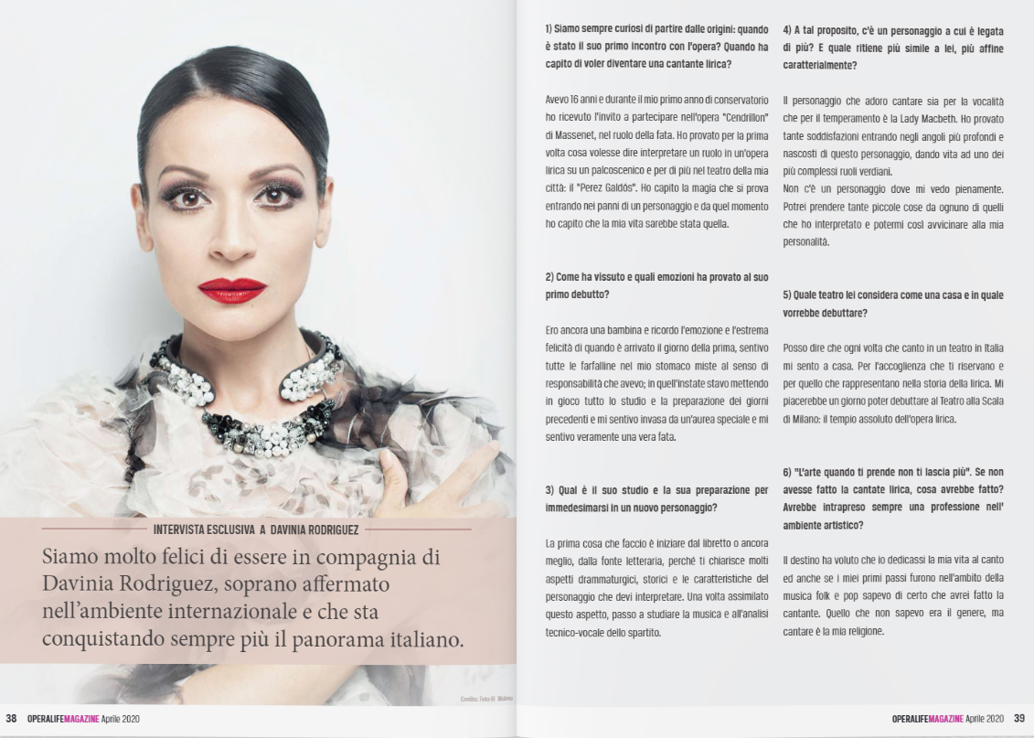 DaviniaRod1's tweet photo. Grazie a Massimiliano Mazza e a tutto il team di @OperaLifeIT per questa bellissima intervista. #DaviniaRodriguez #Soprano https://t.co/Uv1YPsxb92