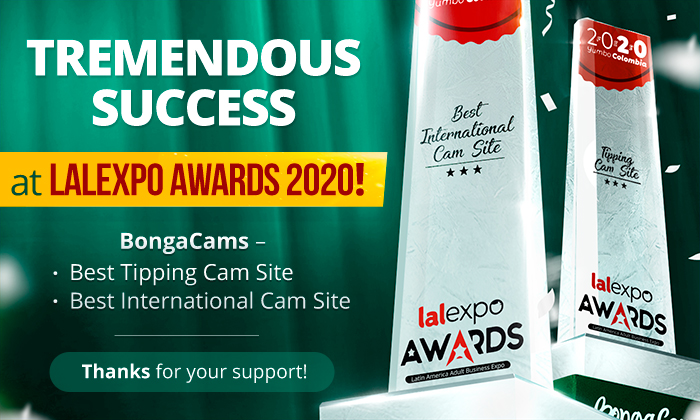 bongacash's tweet photo. #BongaCams won TWO nominations at once at #LALEXPO AWARDS 2020 in Cali, Colombia:
🏆 Best Tipping Cam Site
🏆 Best International Cam Site

Congratulations to all on our common victory!

Thanks for choosing #BongaCash! 🥇
https://t.co/wm5yeQe2D7 https://t.co/mNWFyhTxL0