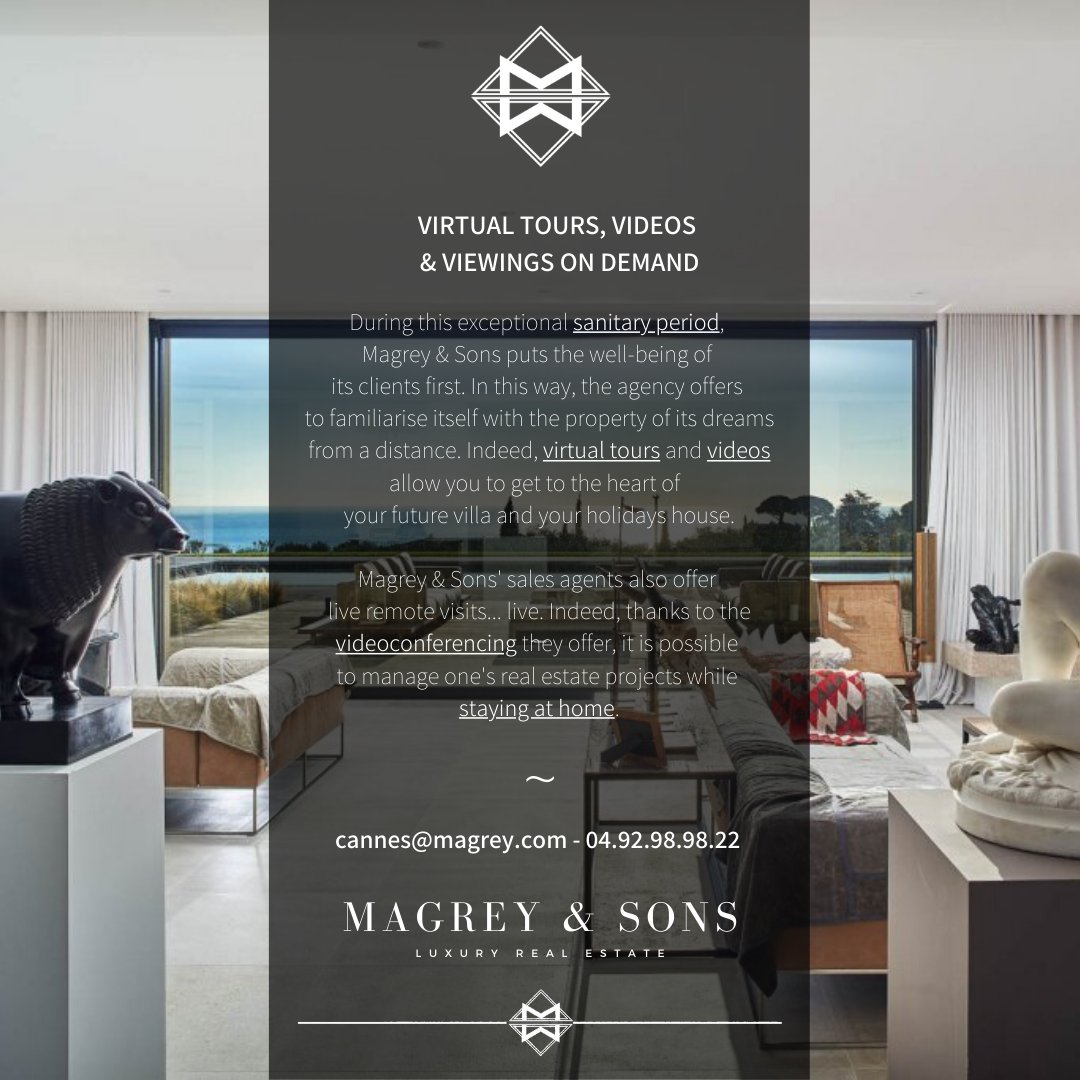 MagreyandSons's tweet photo. During this exceptional sanitary period, Magrey &amp; Sons want to preserve the health of every one. The agency puts the well-being of its clients first. In this way, the agency offers to familiarise itself with the property of its dreams from a distance. https://t.co/C2TiXu2Vdh
