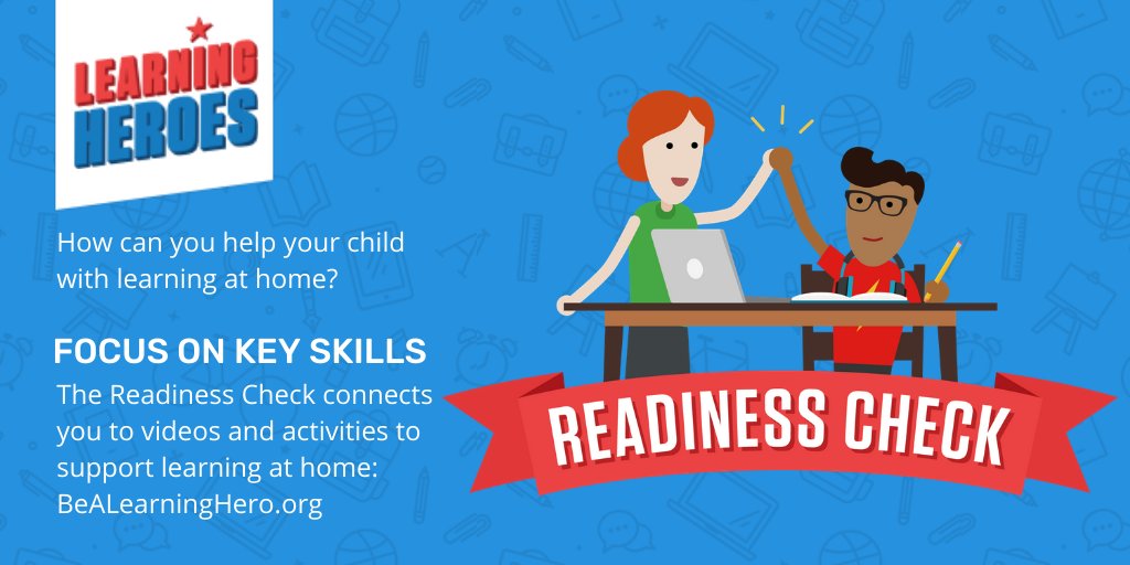 BeALearningHero's tweet photo. #KeepCalm #LearningisOn! Focus on key skills using the Readiness Check to support learning at home. Get this tool and more resources at https://t.co/cNVkd18gPs #HomeLearning https://t.co/QxfkI4FsGK