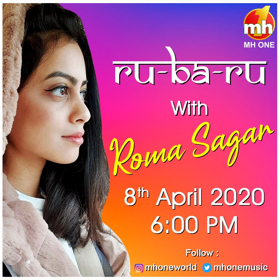 mhonemusic's tweet photo. Catch @iamRomaSagar live on #MHOneRubaru on 8th April, 2020 at 6:00 PM. Follow us @mhoneworld to watch the live and to ask fan questions. https://t.co/ParrpgLXAN