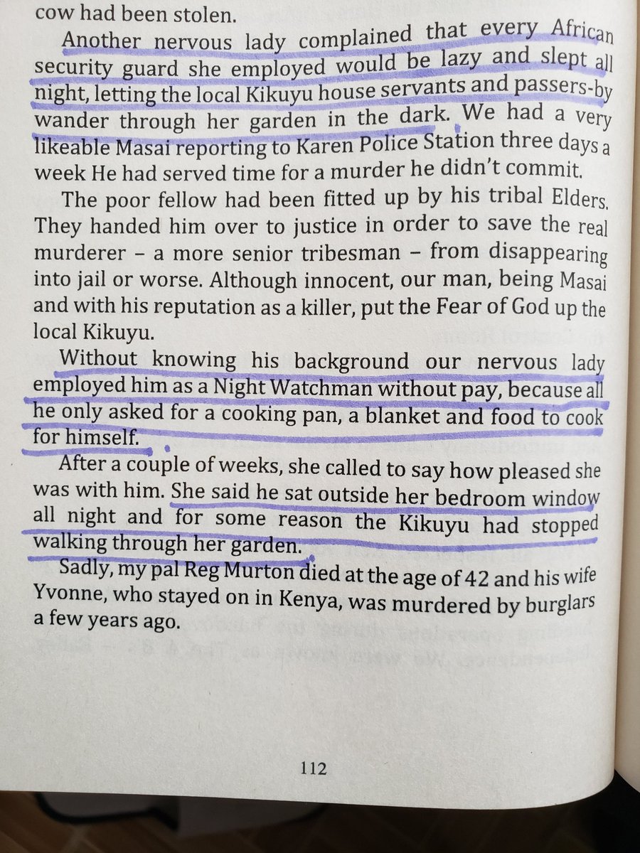 A lady reported their "lazy" security guard to the police for sleeping and letting her house servants step on her garden.  #KenyaPoliceForce helped her get a replacement guard. His salary was a cooking pan, a blanket and food to cook for himself. Police approved the exploitation.