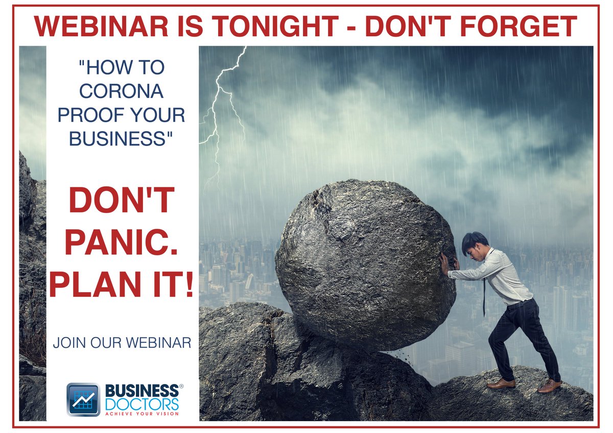 SMEDoc's tweet photo. TONIGHT'S WEBINAR!
Don't Panic...Plan it! The current situation is worrying for everyone, and small businesses are feeling the impact as we adjust to a different way of life.
Join our free Webinar 6 April 2020 @ 6PM.
LINK FOR WEBINAR: https://t.co/5SnXVTfvZl https://t.co/9vVFN14v13