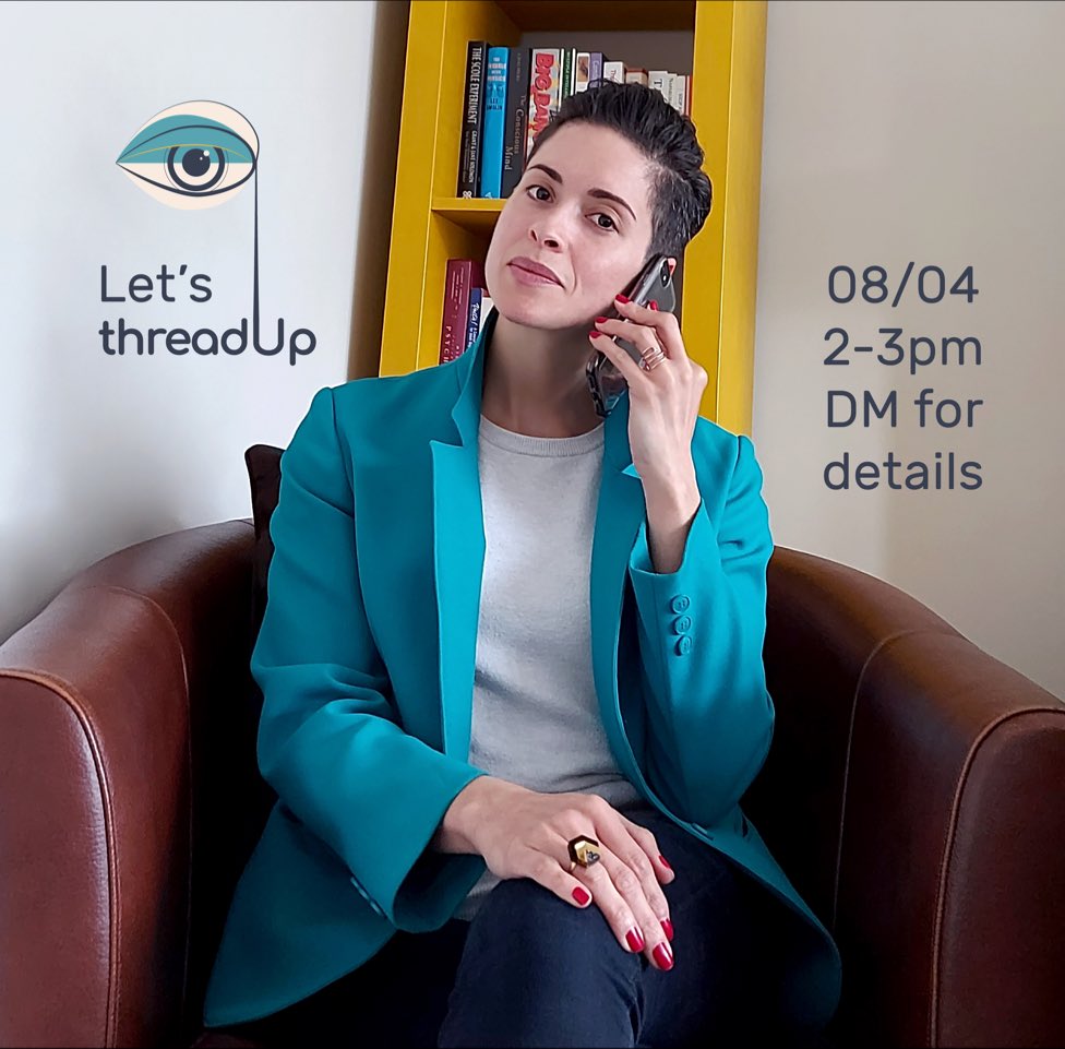 threadUp_'s tweet photo. CREATIVES - Specially for you!
I’m launching: 
Let’s threadUp - an hour in which I offer 20mins FREE CHECK INS (brief chat/manage how you feel), to all Creatives who can’t afford therapy, through C19.
1st Dt: 08/04, 2-3pm.
Pls RT &amp; DM for details.
Thanks @psycomedypod 
#threadUp https://t.co/SSBmJ2iB0i