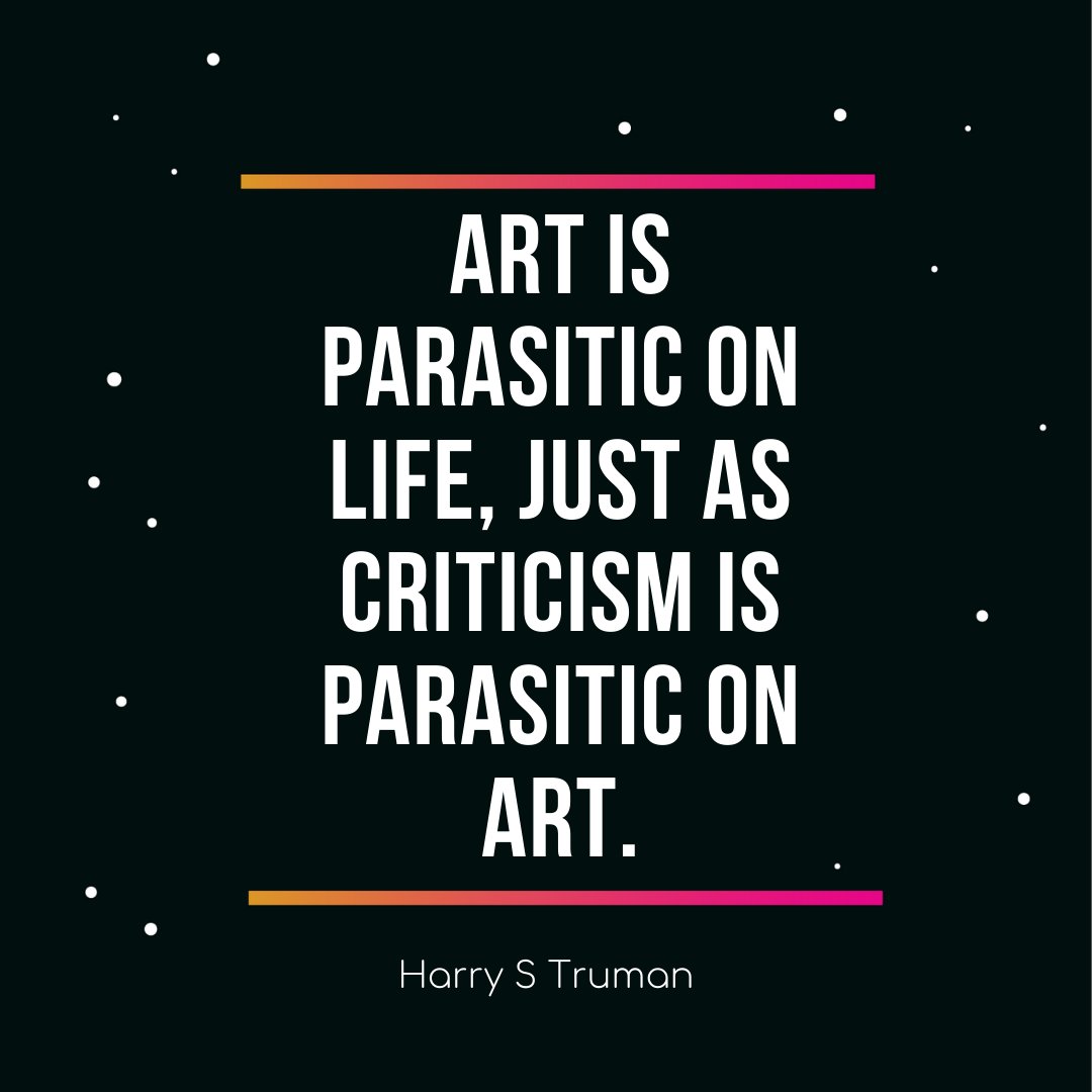 IllumeArt's tweet image. "Art is parasitic on life, just as criticism is parasitic on art." - Harry S Truman

#emrg #emrgdelhi #emrg2020 #emrgdelhi2020 #newmediaarts #artwork #artquotesoftheday #artists  #artandtechnology #newmediadesign #lightart #art_illume