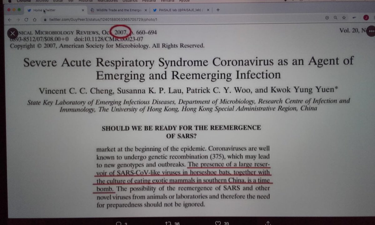 diegorzgz's tweet photo. @VicMartin_86 @pmarsupia Entiendo que puedas tener dudas pero es algo bien conocido e investigadores de Hong Kong ya avisaron de que esto podría pasar igual que pasó en 2002 con el SARS. https://t.co/8GqrqUr6Yk