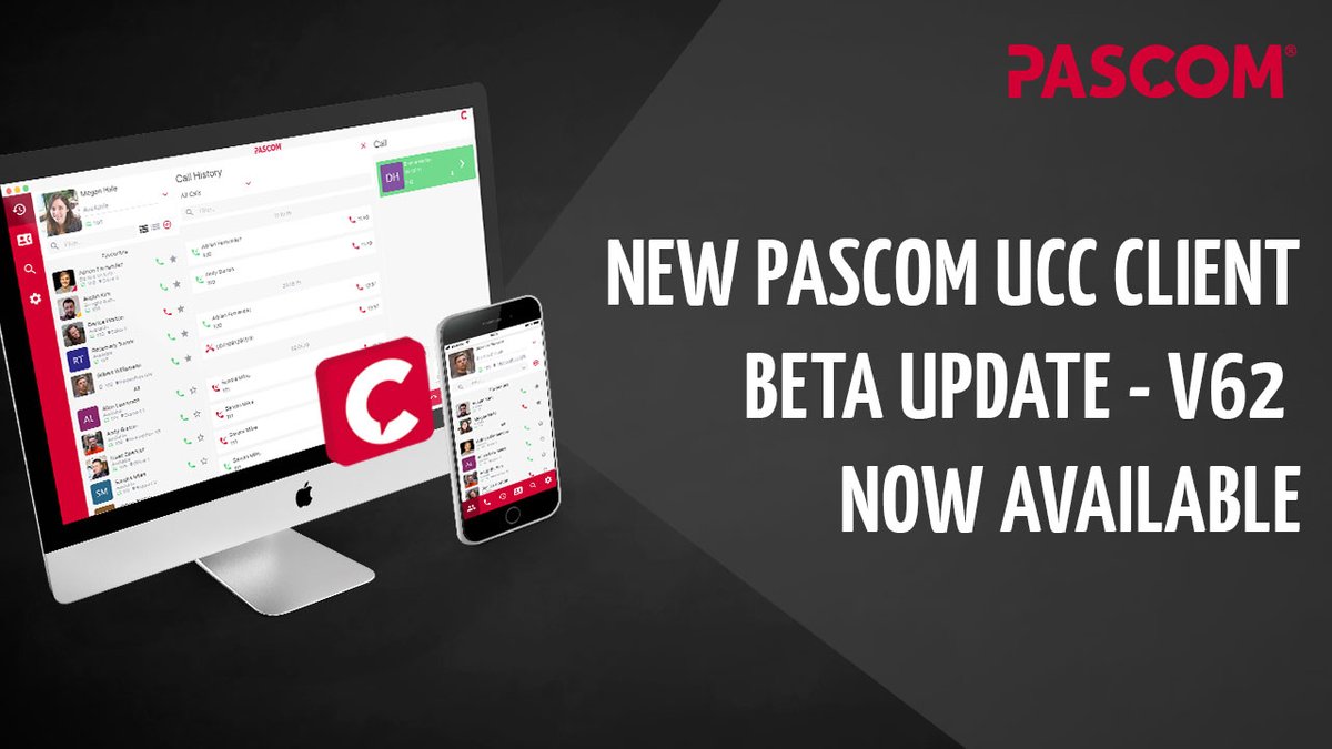pascom_net's tweet photo. NEW UPDATE AVAILABLE - We recently released new BETA updates for both our pascom Desktop #UC and #MobileVoIP apps - check out what's new in our release notes here: https://t.co/E4WYFjcOsT https://t.co/3PyCpfWmWv